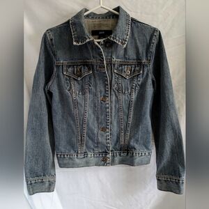 Gap Y2K (2002) Denim Jacket Women M Blue Medium Wash Slightly Distressed Classic